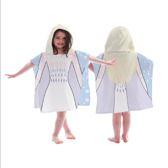 Frozen Elsa Silk Touch Flannel Plush Poncho Hooded Throw 23.6