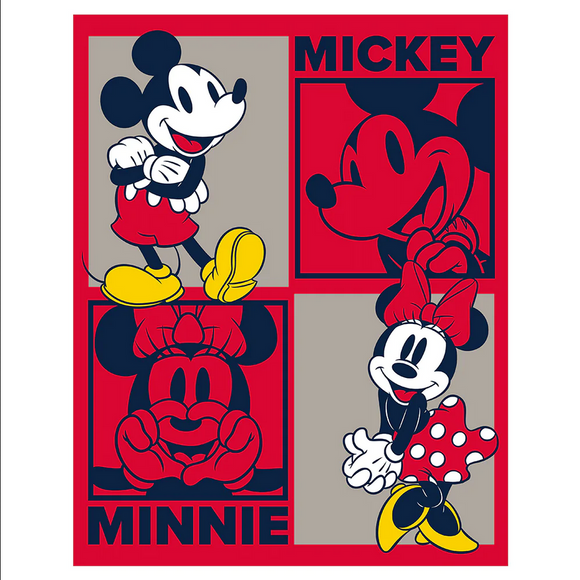 Mickey and Minnie Baby Raschel Soft Blanket 43.5