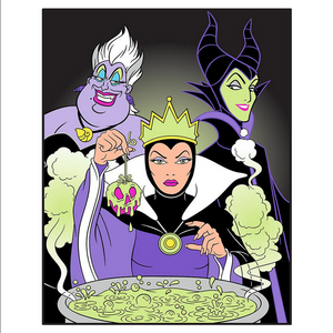 Ursula Maleficent The Evil Queen Villains Vicious Twin Size Super Soft Raschel Blanket 60" x 80" by Disney