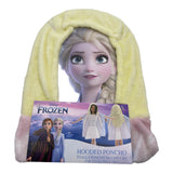 Frozen Elsa Silk Touch Flannel Plush Poncho Hooded Throw 23.6"x47.2" for Kids by Disney